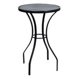 Mesa Alta Bistro Em Aluminio Ripado 65cm De Diametro