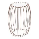 Mesa Apoio Lateral 43 Cm Tampo Vidro Branco Base Metal Cobre