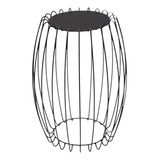 Mesa Apoio Lateral 43 Cm Tampo Vidro Preto Base Metal Preto 