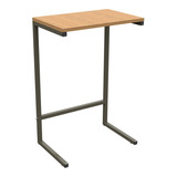 Mesa Apoio Lateral Sofá Vintage Aço Madeira Reforçada Note