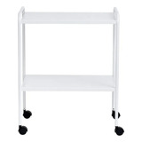 Mesa Auxiliar Branca 60x40x80cm Com Rodizio - Salutem