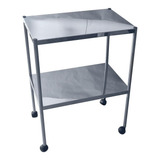 Mesa Auxiliar Inox Com Rodas 40x60x80