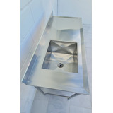 Mesa Bancada Com 1 Cuba Pia Inox Industrial 130x60x90