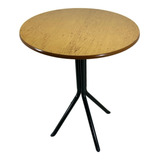 Mesa Bistrô 76cm Redonda C/ Tampo Canela 60cm P/ Padaria Bar