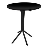 Mesa Bistrô Baixa Preta C/ Tampo 60cm Redondo Mdf Promoção