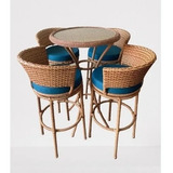 Mesa Bistrô Com 4 Banquetas Giratórias 