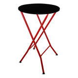 Mesa Bistrô Dobrável Alta De Bar Miami Tampo 60cm Vermelha