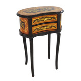 Mesa Cabeceira Criado Formato Feijão Madeira Marchetado Luxo