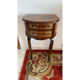 Mesa Cabeceira Luiz Xv Madeira Gavetas Marchetaria Nobre