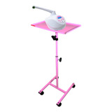 Mesa Carrinho Auxiliar Altura Regulável Vapor De Ozônio Rosa