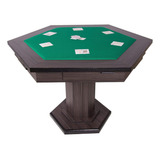 Mesa Carteado Poker Sextavada C/ 2 Gavetas Em Mdf Revestida Cor Do Pano Verde