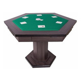 Mesa Carteado Poker Sextavada C/ 2 Gavetas Em Mdf Revestida