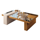 Mesa Centro Espelhada Sala De Estar Lord Cinamomo Off White