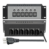 Mesa Chaveadora 6 Canais Regua De Energia Cinza Com Cabo