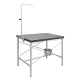 Mesa Cirúrgica C/ Tampo Inox + Balde Pet Shop Veterinária