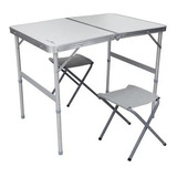 Mesa Com 2 Banquetas Domo Ntk Dobrável Camping Praia Maleta