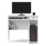 Mesa Computador Escrivaninha Para Quarto Escritorio Viena 1 Gaveta Cor Branco Je Home