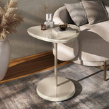 Mesa De Apoio Lateral Centro Oval Bel Premium Luxo
