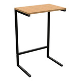 Mesa De Apoio Lateral Encaixe Sofá Cama Madeira Aço