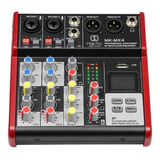 Mesa De Áudio Compacta Mixer 4ch