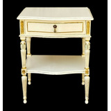 Mesa De Cabeceira Antiga Estilo Luis Xvi Laqueada Em Branco