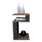 Mesa De Canto Para Sala Nogueira E Preto