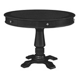 Mesa De Carteado Victoria Com Gavetas Preto Fosco- Gran Belo