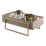 Mesa De Centro Espelhada Para Sala De Estar Suri Amarula
