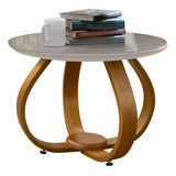 Mesa De Centro Inovare Sala Tampo Vidro Off White