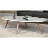 Mesa De Centro Oval 120x60 Cm Vidro Laqueada Pé Palito Cores