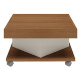 Mesa De Centro Quadrada Saara Com Rodinhas- Artely