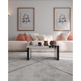 Mesa De Centro Safira - Sala De Estar -branco/preto