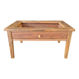 Mesa De Centro Vitrine / Com Vidro - Peroba Antiga