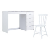 Mesa De Escritório Ditália 7 Gavetas Com Cadeira Pe-90
