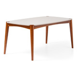 Mesa De Jantar 6 Lugares Madeira Maciça Laqueada Cor Wt