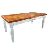 Mesa De Jantar Branca 10 Lugares Madeira Rústica Maciça