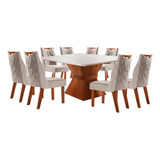 Mesa De Jantar Cronos Com Oitos Cadeiras Delta - Lj Móveis