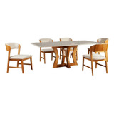 Mesa De Jantar Cronos Com Seis Cadeiras Delta - Lj Móveis