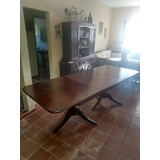 Mesa De Jantar Elástica Com 7 Cadeiras - Antigas - Imbuia.