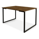 Mesa De Jantar Industrial 1,20 X 0,80 Tampa Imbúia Pés Preto