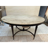Mesa De Jantar Oval Em Mármore Com Pé Luis Felipe
