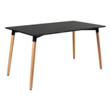 Mesa De Jantar Retangular 6 Lugares Eames 80 X 140 Cores Tampa Preto