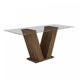 Mesa De Jantar Tampo De Vidro E 4 Cadeiras Classic Cel Ch