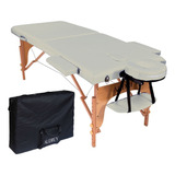 Mesa De Massagem Divã Cama Maca Portátil Com Bolsa Cor Bege