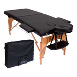Mesa De Massagem Divã Cama Maca Portátil Com Bolsa Cor Preta
