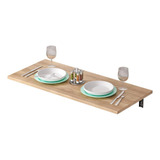 Mesa De Parede Dobravel Supensa Com Suporte 90x45 Tampa Teka Madrid