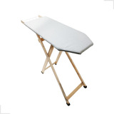 Mesa De Passar Roupa Dobrável Madeira Natural Forro Térmico