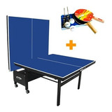 Mesa De Ping Pong Klopf 1084 Fabricada Em Mdf Cor Azul+kit 
