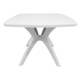 Mesa De Plástico Desmontável Quadrada Quartzo