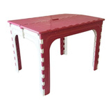 Mesa De Plástico Infantil Dobravél Rosa